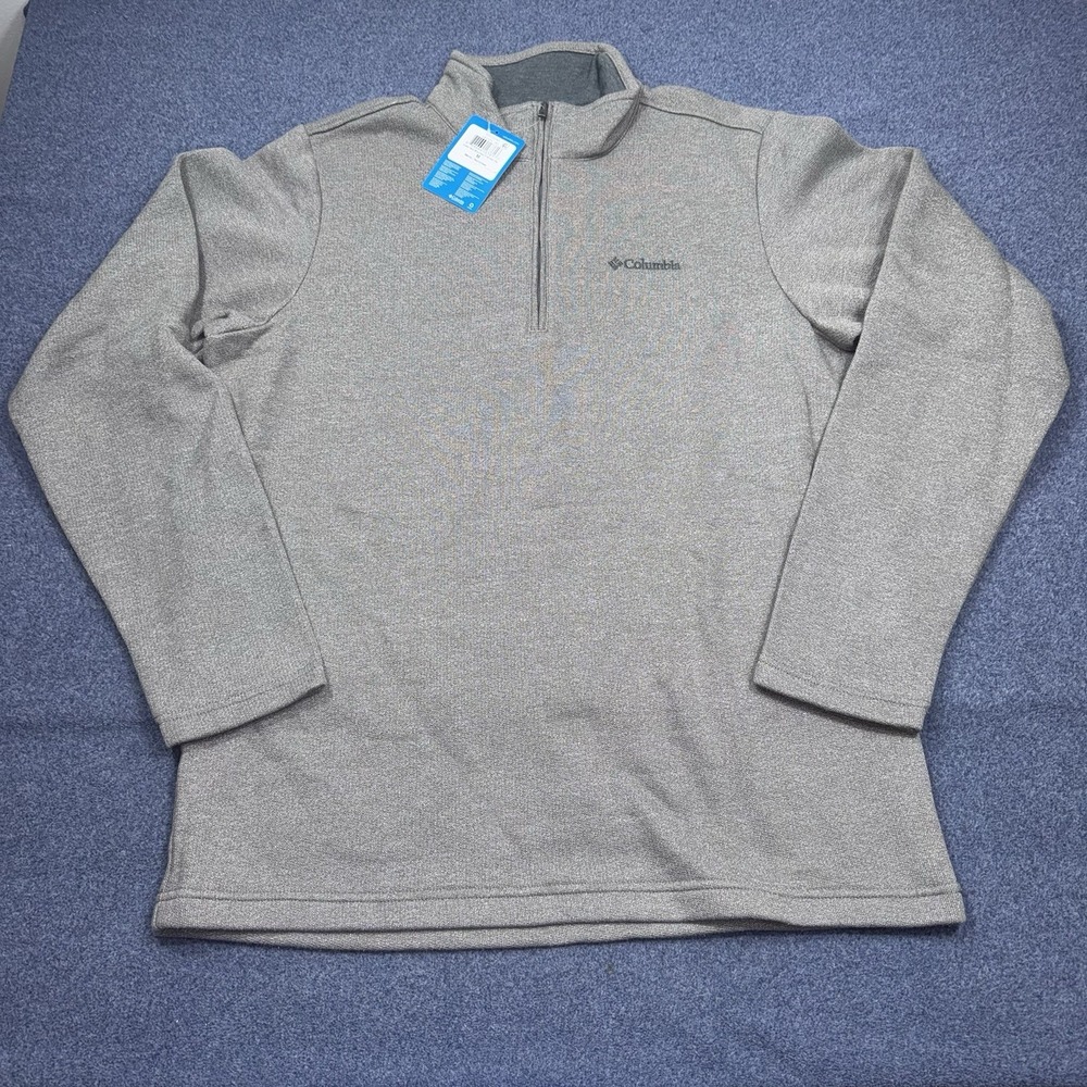 Columbia Great Hart Mountain III Half Zip Pullover Sweater Mens Medium Gray NEW
